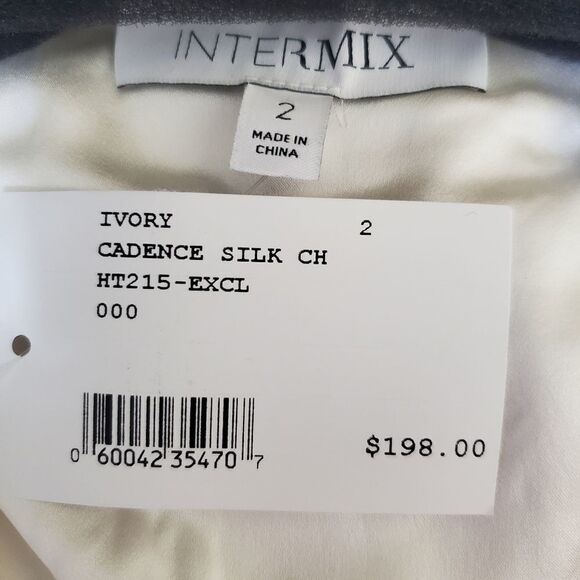 $198 NEW SILK INTERMIX 36" IVORY CHARMEUSE CADENCE LONG TUNIC TOP 2 XS SMALL NWT - Picture 5 of 12